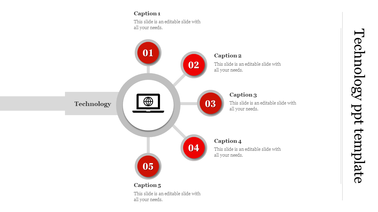 technology ppt template-Red